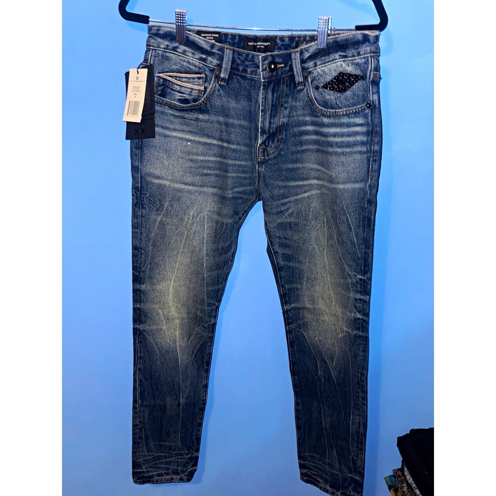 Cult of Individuality Lucky Bastard Skinny Jeans Studded Distressed Size 30/33